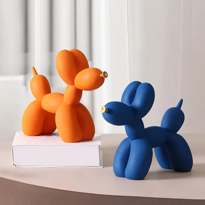 NORTHEUINS  Nordic Balloon Dog Figurines for Interior Resin Doggy Home Entrance Living Room Desktop Decoration Accessories Gifts