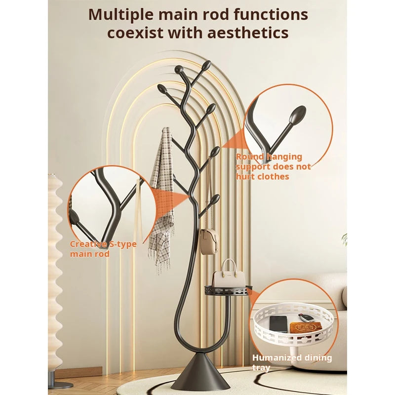 Luxury Living Room Coat Stand Nordic Modern Bedroom Stand Clothes Hanger Balcony Simple Storage Rack Space Saving Furniture