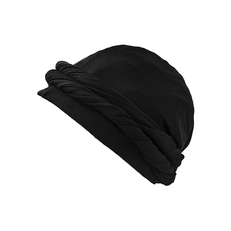 Men Hat Punk Burr Trim Twisted Tail Fringe Cotton Bandana Hat Hop Turban Hats Head Wrap Beanie Cap Solid Color Docker Hat 2024