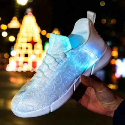 Summer Boy Luminous Glowing Sneakers Men Women Girls Kids LED Light Shoes Children Flashing With Light Adults USB Recharge Shoes