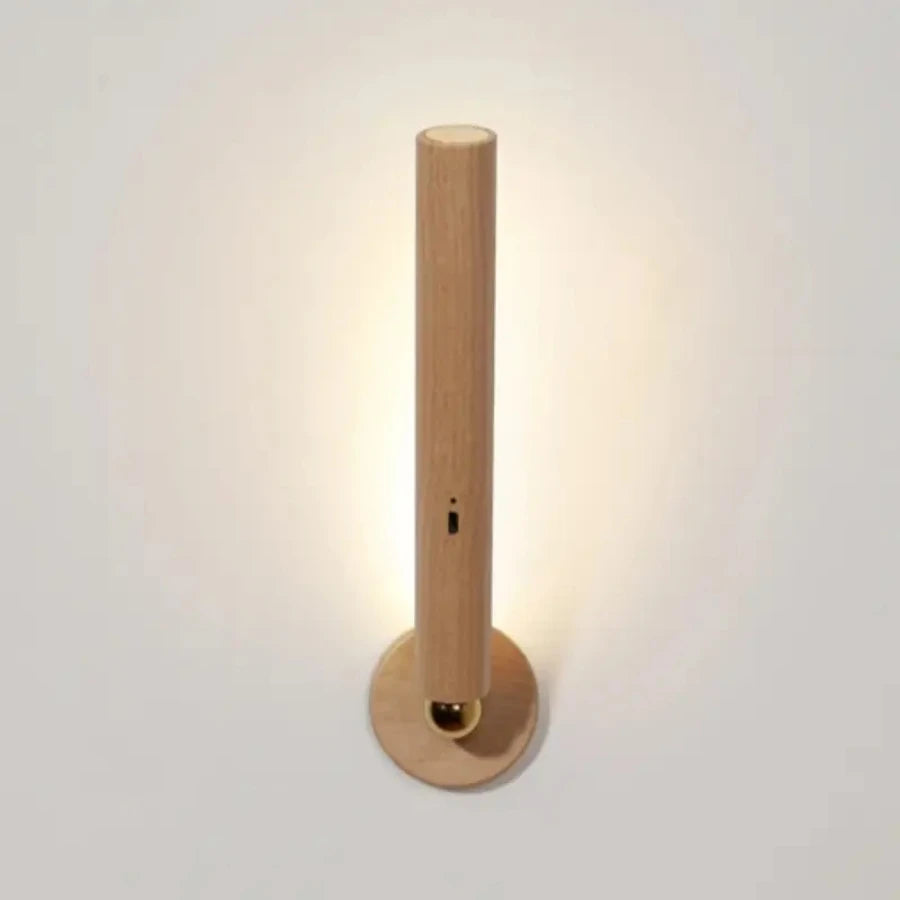 1 PC Smart Rotating Wooden LED Magnetic Wall Lamp Detachable Dimmable USB Rechargeable night light