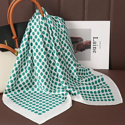 2024 Fashion Luxury Brand 70cm Silk Square Scarf Women Satin Neck Tie Female Hair Bandana Headkerchief Shawl Wrap Hijab Echarpe