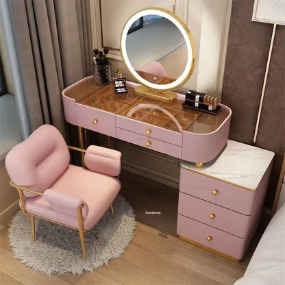 Glass Dressers  Bedroom Furniture Luxury Dressing Table with Mirror Home Vanity Makeup Table Storage Cabinet z