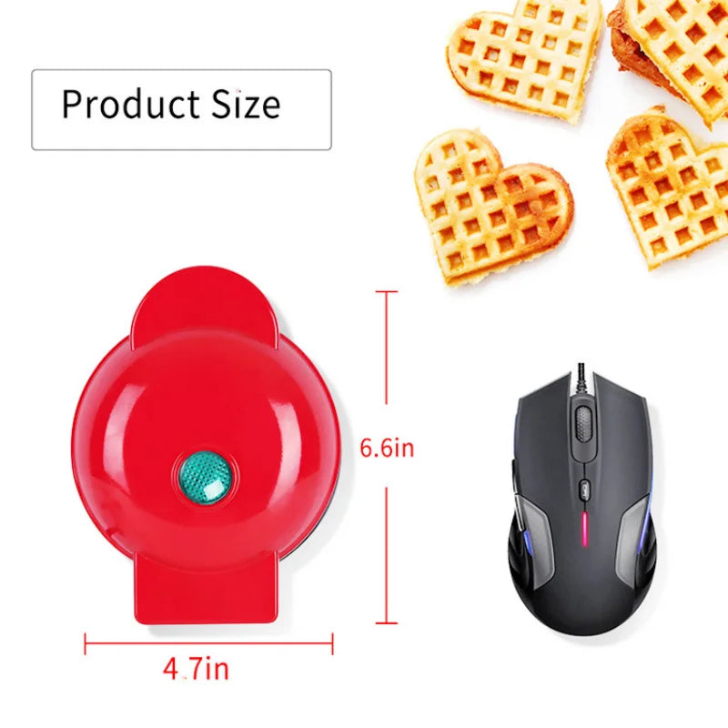 Mini Electric Waffles Maker Bubble Egg Cake Oven Breakfast Love Heart Shaped Waffle Maker Cooking Appliance 220V EU Plug