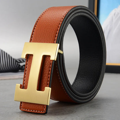 Width 3.8cm Famous Brand Belt Men Top Quality Genuine Luxury Leather Belts for Men Strap Metal Belt Fashion Women's Belt jeans