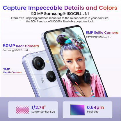 Blackview OSCAL MODERN 8 Smartphone 6.75inch Display 8GB+128GB/256GB,50MP Rear Camera Mobile Phone 18W Fast Charging 6000mAh