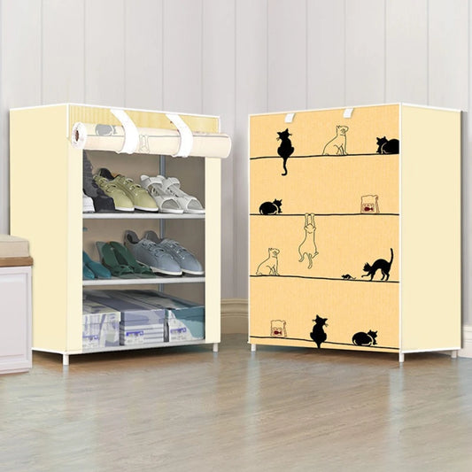 Shoe Cabinet Dustproof Fabric Multilayer Shoes Organizer Nonwovens  Economic Type Shoe Shelves Household Simple Storage Cabinet