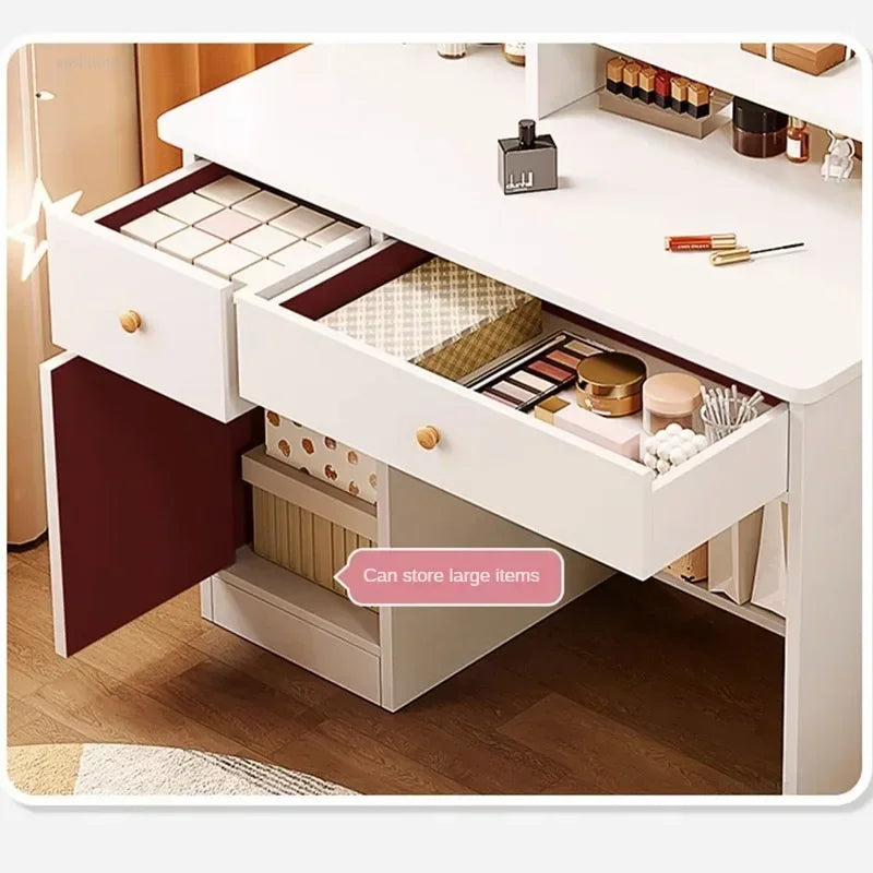 Artificial Board Creative Dressers for Bedroom Storage with Cabinet Mirror Dressing Table Light Luxury Nordic Dresser for Hotel