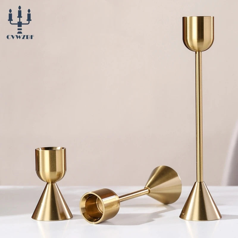 European Candle Holders Metal Candlestick Wedding Table Romantic Decoration Christmas New Year Bar Party Home Decor Accessories