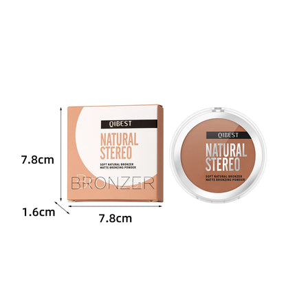 3D Bronzers Matte Wheat Contour Powder Palette Facial Makeup Natural Highlights Contouring Modification Waterproof Long-Lasting