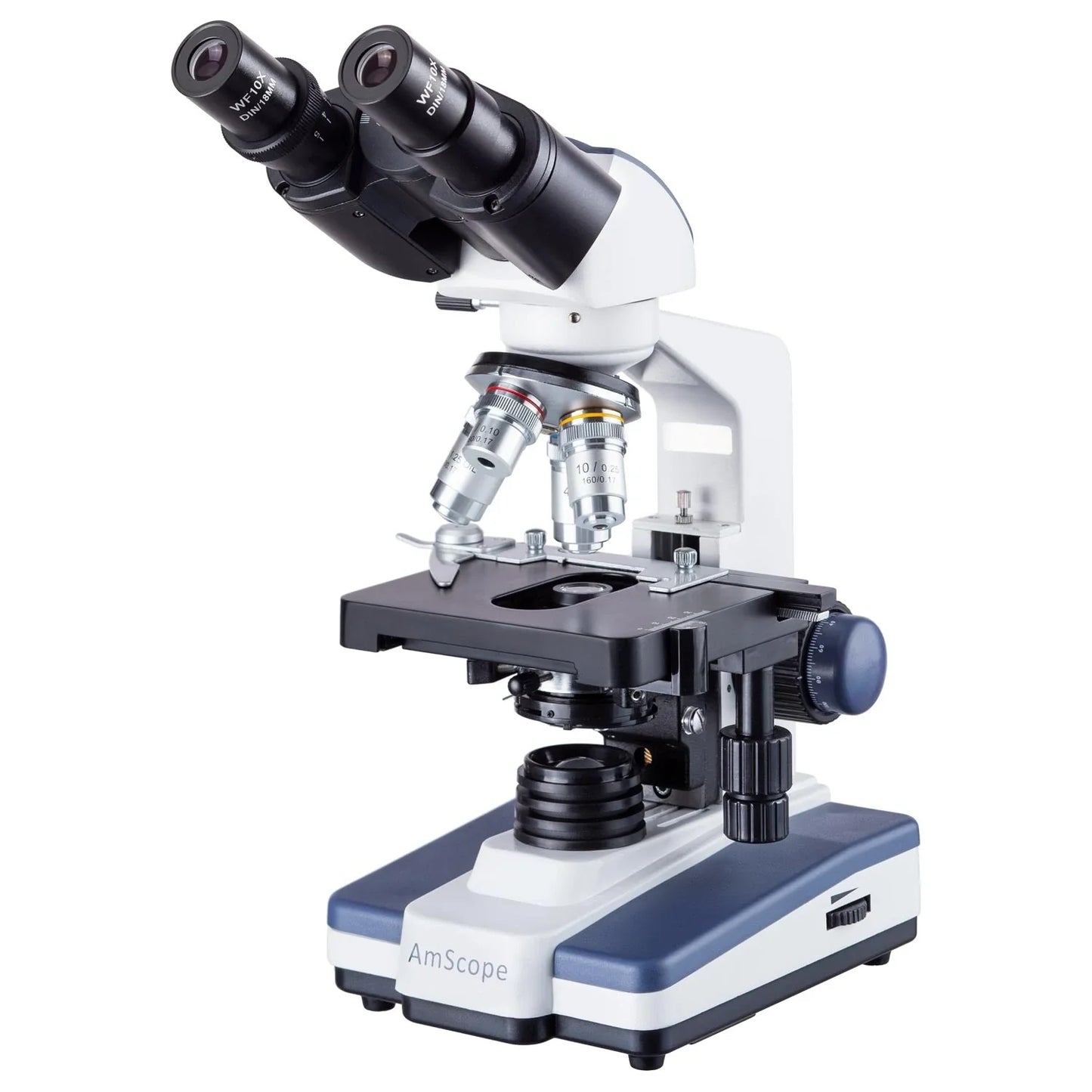 AmScope 40X-2500X LED Lab Binocular Compound Microscope with 3D-Stage