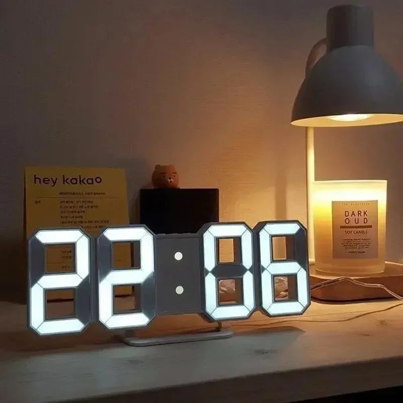 Table 3D LED Alarm Clock Date/Temperature for Home Kitchen Offices Clock Decoration Garden Clocks Wall Clock Times Digital Decor