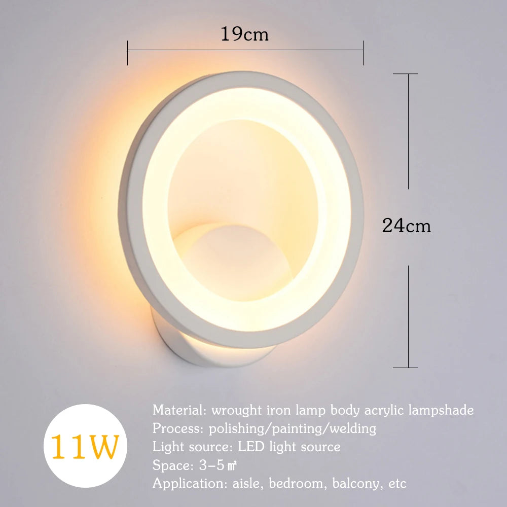 Round Wall Mount Light European Wall Sconces Lighting Wall Lamp Fixture for Bedside Corridor Bedroom Living Room Hallway Light