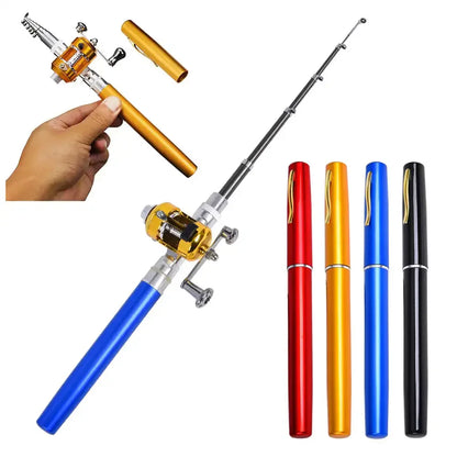 1/1.2/1.4/1.6M Portable Pocket Telescopic Mini Fishing Pole Pen Shape Folded Fishing Rod Without Reel Wheel