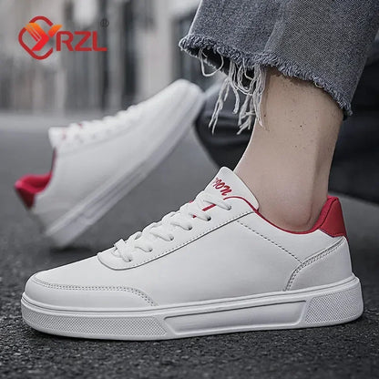 YRZL White Shoes Men Couple Casual Skateboard Shoes Comfortable Sneakers Lightweight Walking Women Tenis Shoes Plus Size 36-46