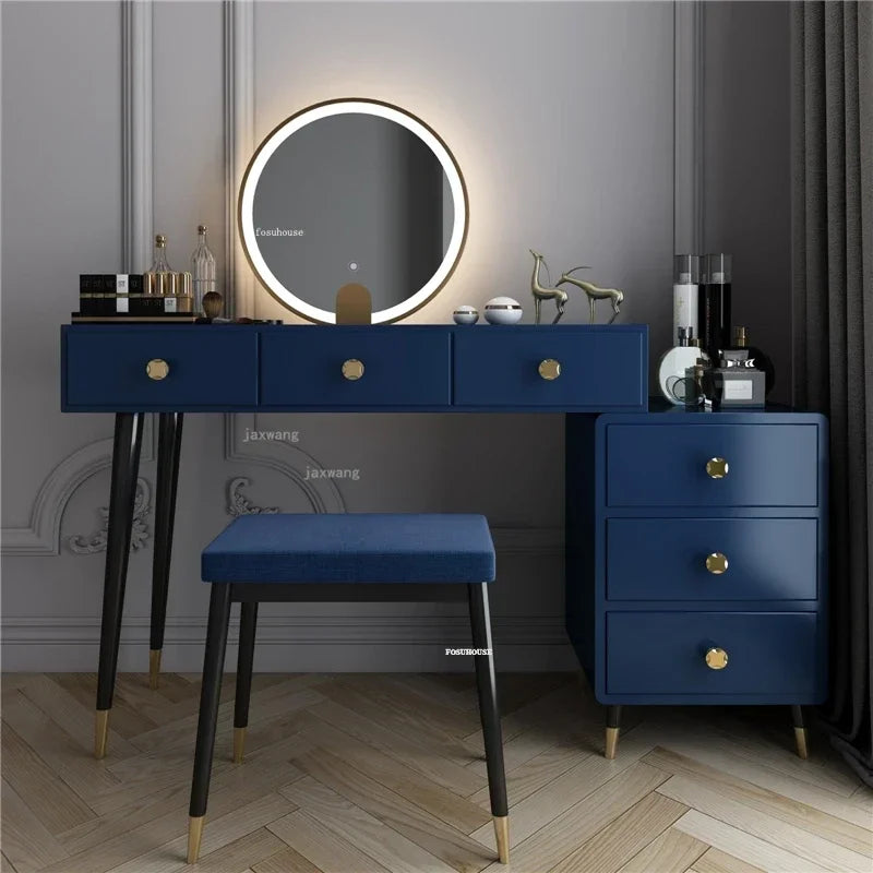 Luxury Dressers Bedroom Furniture Modern Home Dressing Table Bedside Storage Cabinet Nordic Ins Dressing Table with Mirror N