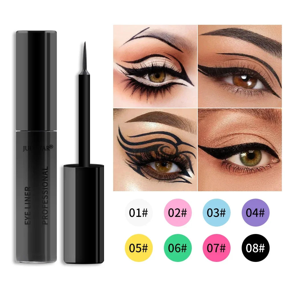 8 Color Eyeliner Liquid Pencil Waterproof Easy To Wear Make Up Matte Eye Liner Blue Pink Green White Black Purple Yellow Eyliner