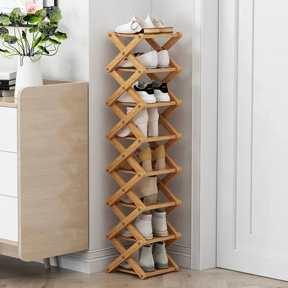 Installation-Free Foldable Shoe Rack Simple Multi-Layer Home Doorway Balcony Small Space-Saving Shoe Cabinet Storage Fantastic