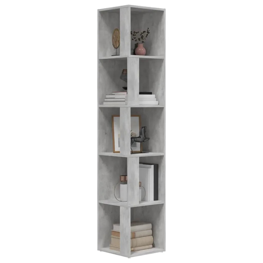 Concrete gray corner cabinet 33x33x33 cm chipboard, multi-use drawer single storage cabinet for Home organization wardrobe