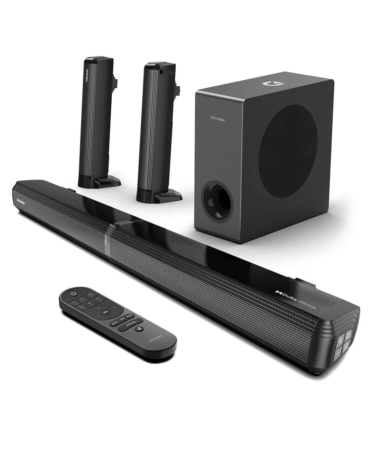 ULTIMEA 280W 4.1 Sound Bar with Dolby Atmos, 2 in 1 Bluetooth 5.3 Soundbar with Subwoofer, Home TV Soundbar Bluetooth Speakers