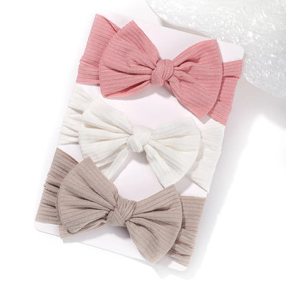 3Pcs/Lot Baby Girl Headband Set Girls Bow Knotted Hair Bands Soft Knitted Kids Headwear Newborn Turban Baby Hair Accessories