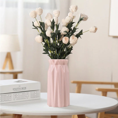 Plastic Dried Flower Vase Simple Geometric Flower Pot Decorative Nordic Style Vase Modern Flower Vase for Wedding Housewarming