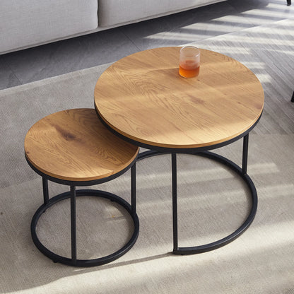 2Pcs Nordic Coffee Table 2 in 1 Round Combination Office Tea table Modern Minimalist Home Sofa Ins Side Table Living Room