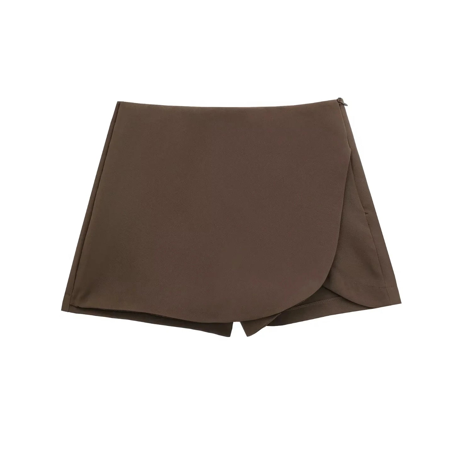 TRAF Beige Mini Skirt Pants High Waist Skort For Women Summer Asymmetric Black Skirt Shorts Casual Pink Brown Women's Skort