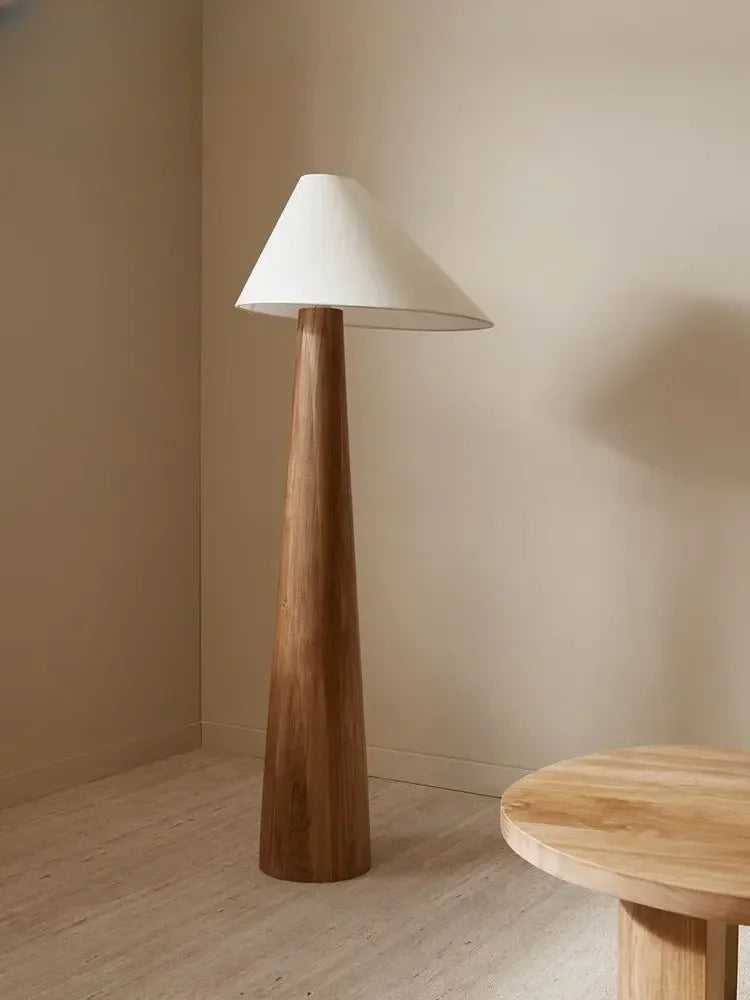 Creative Living Room Wabi-sabi Style Japanese Design Floor Lamp Solid Wood Table Light Bedroom Bedside Study Retro Minimalism