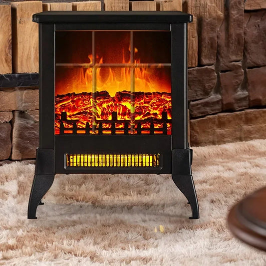 Simulated 3D Flame European Fireplaces for Bedroom Metal Small Movable Stove Light Luxury Convenient Electric Fireplace for Home