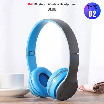 Foldable Sport Earphone HiFi Headset Wireless Headphones Bluetooth Music Headset Over Ear Bass Earphone With Mic Support TF Card