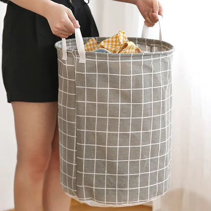 Large Capacity Foldable Laundry Hamper  Home Clothes Toys Storage Basket Laundry Basket Cotton Linen Waterproof Organizer Bucket