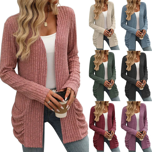 Solid Color Casual Loose Cardigan For Women 2024 Autumn Winter Fashion Women's Oversize Knitted Sweater Vintage Female Knitwears