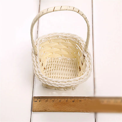 Hand Made Wicker Basket Wicker Flower Basket Shopping Storage Hamper and Handle Wooden Wicker Picnic Basket Fruit Basket