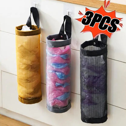 3/1 PCS Garbage Bag Storage Kitchen Garbage Organizer Plastic Bag Holder Organizing Hanging Garbage Collection Storage Bag