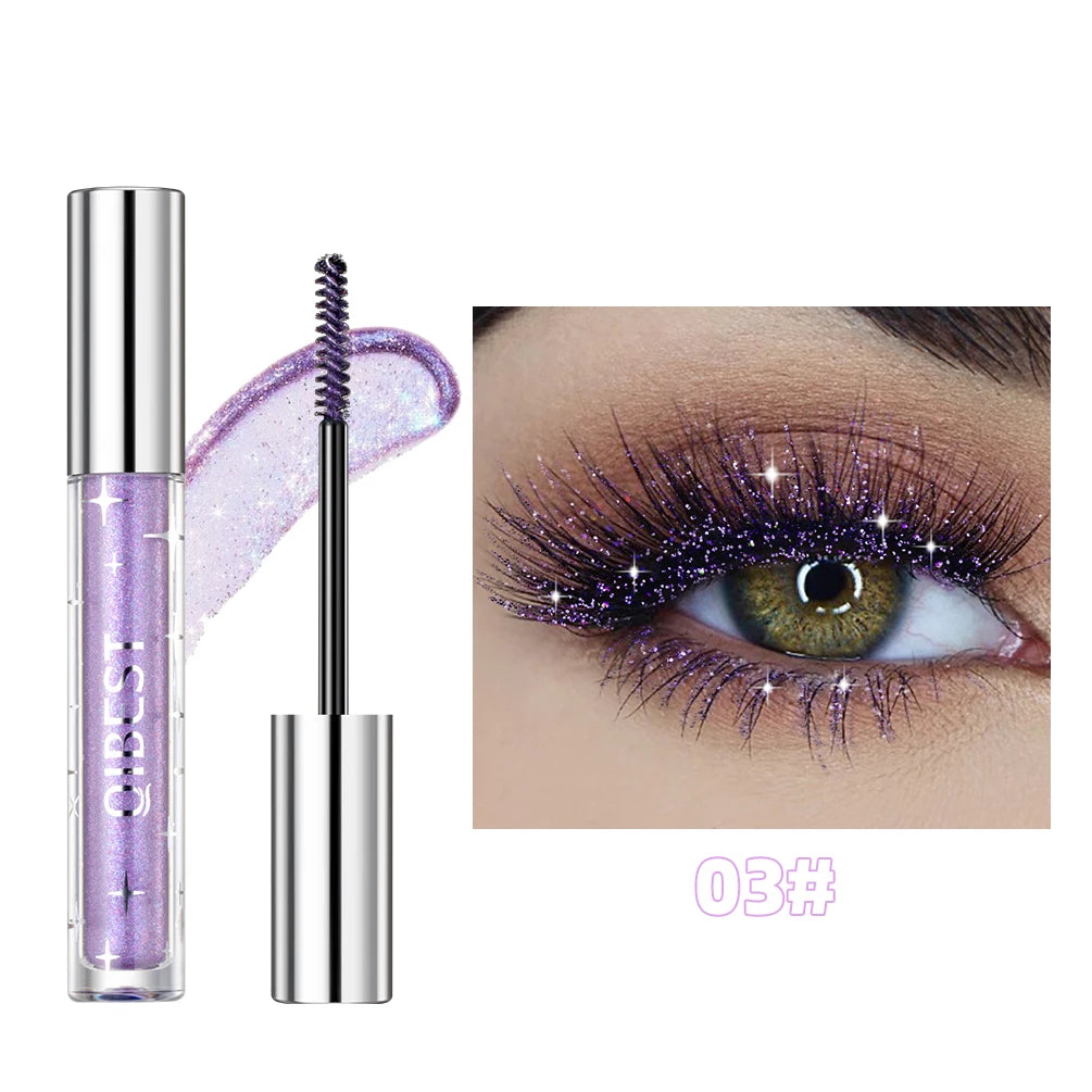 1 PC Diamond Mascara Shining Galaxy Sequins Sweat Proof Glitter Eyelashes Quick Dry Lasting Curling Thick Mascara Shimmer Makeup