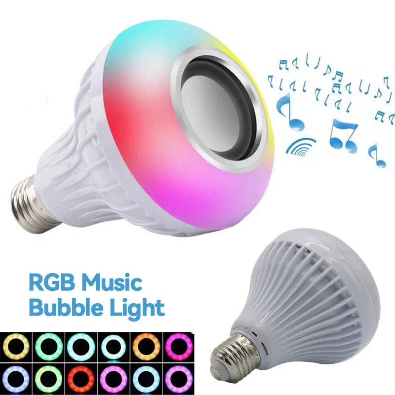 LED Bluetooth music light bulb RGB Colorful Color Change Wireless remote control Bulbs With speaker  intelligent bulb