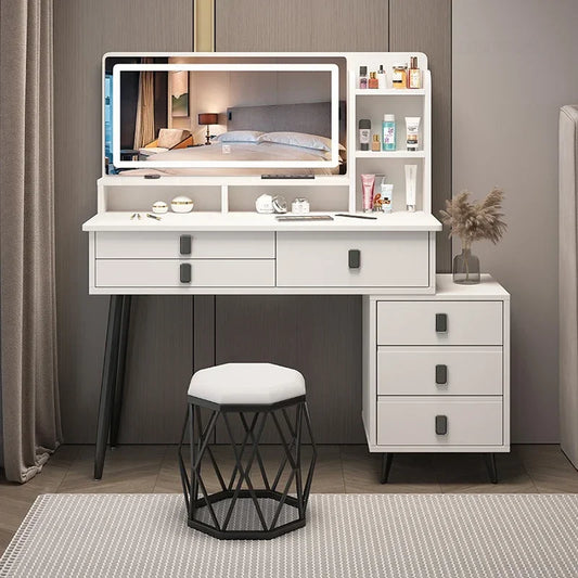 New Artificial Board Dressing Table for Dressing Room Modern Integrated Dresser with Light Simple Luxury Dressers for Bedroom