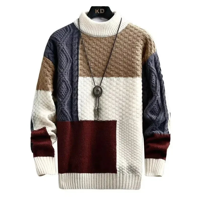 2023 Men's Autumn Winter Japanese Style Thickened Knitted Sweater Trendy Korean Version Casual Scene Other Material Pullovers