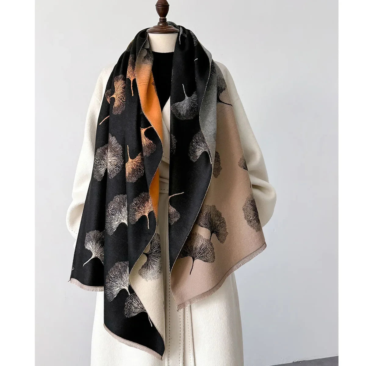 Winter Warm Cashmere Scarf for Women Luxury Pashmina Blanket Thick Shawl Wrap Neckerchief Fashion Bufanda Echarpe Poncho 2024