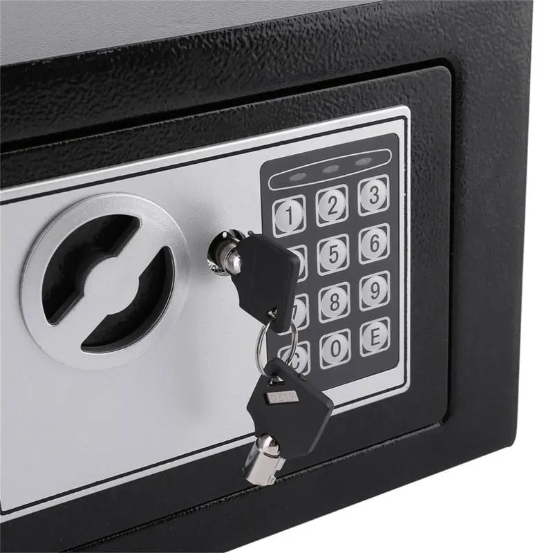 Digital Safe Box Small Household Mini Steel Safes Money Bank Safety Security Box Keep Cash Jewelry Or Document Securely With Key