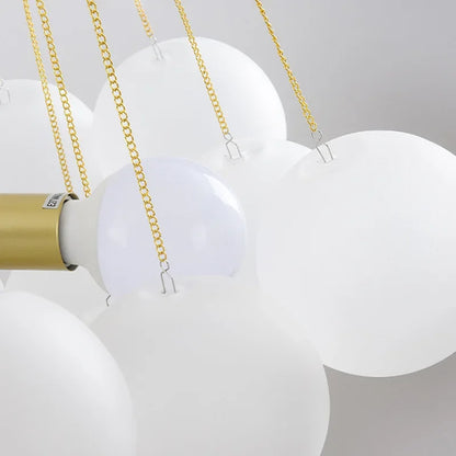 Nordic Simple Frosted Glass Bubble Ball Chandelier Bedroom Clothing Store Lamp Cloud Soft Look Children Room Pendant Lights LED