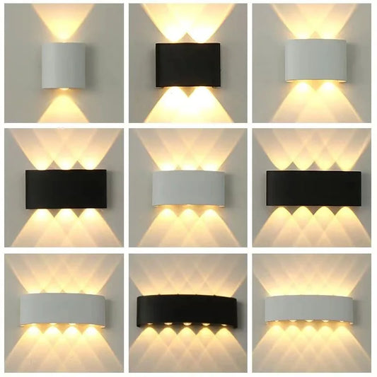 Outdoor Indoor LED Wall Light 2W 4W 6W 8W 10W 85-265V Up Down White Black Modern Light For Home Garden Bedroom Corridor