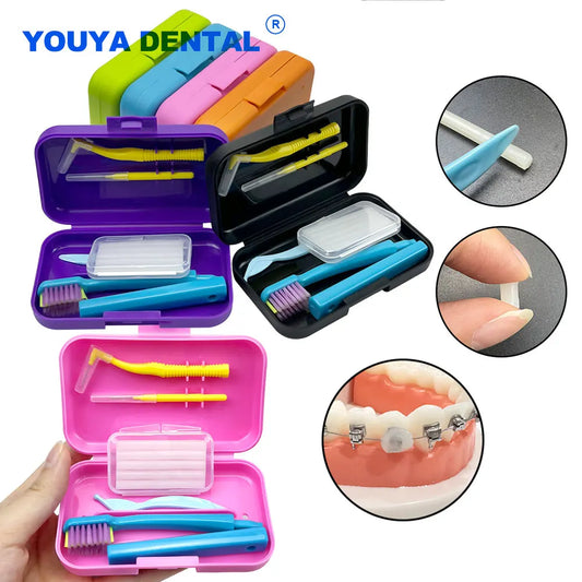 Dental Toothbrush Box Portable Travel Orthodontic Cleaning Set Storage Box Interdental Brush Brush Cover Oral Cleaning Care Kits