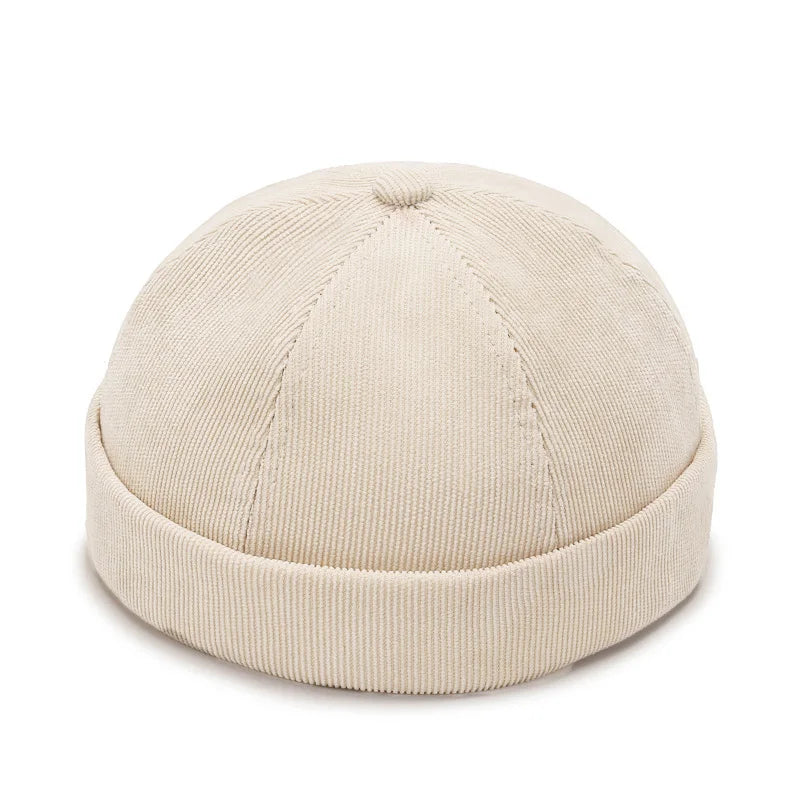 Vintage Men's Summer Cotton Brimless Skullies Cap Street Portable Docker Hats Multipurpose Beanie Hat Hip Hop Hats Japanese INS