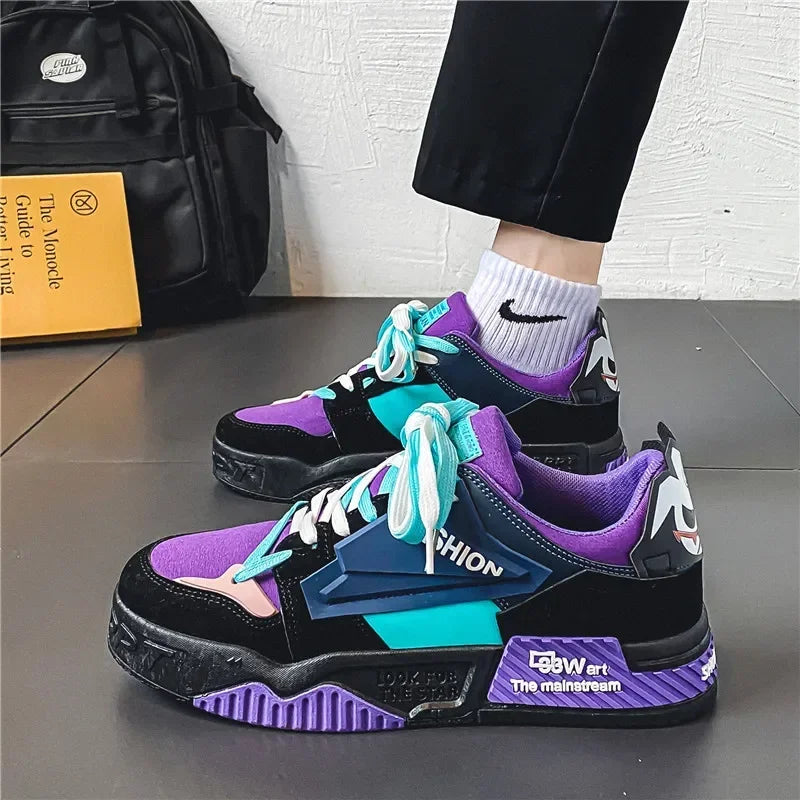 New Men's Sneakers Fashion Skateboard Shoes Outdoor Casual Running Shoes for Men Lace-up Platform Tenis Shoes Zapatillas Hombre