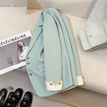 Autumn Winter Office Lady Blazer Jacket Women 2024 Fashion Long Sleeve Coat Woman Blazers Feminino New In Outerwears Casual