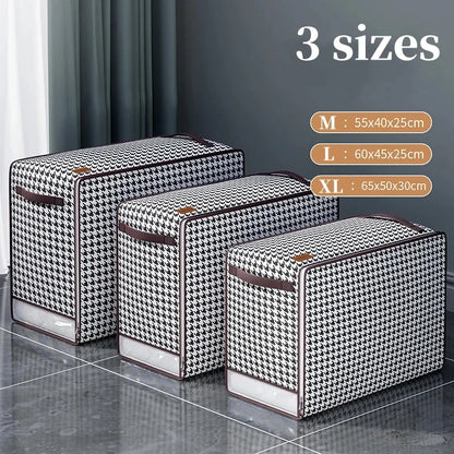 Storage Bag Large Capacity Quilt Bag Home Wardrobe Clothing Organising Box Thousand Bird Grid Dust Packing Moving Bag