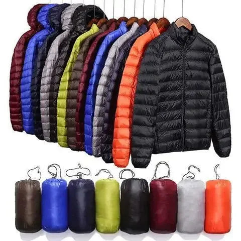 2023 Winter Thin Down Cotton-padded Coat Men's New Stand Collar Hooded Cropped Korean Style Jacket Special Thin