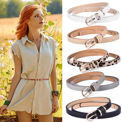 Women's Skinny Solid Leather Dress Belt 80cm to 135cm Big Size Waistband Ceinture Femme 10 Colors